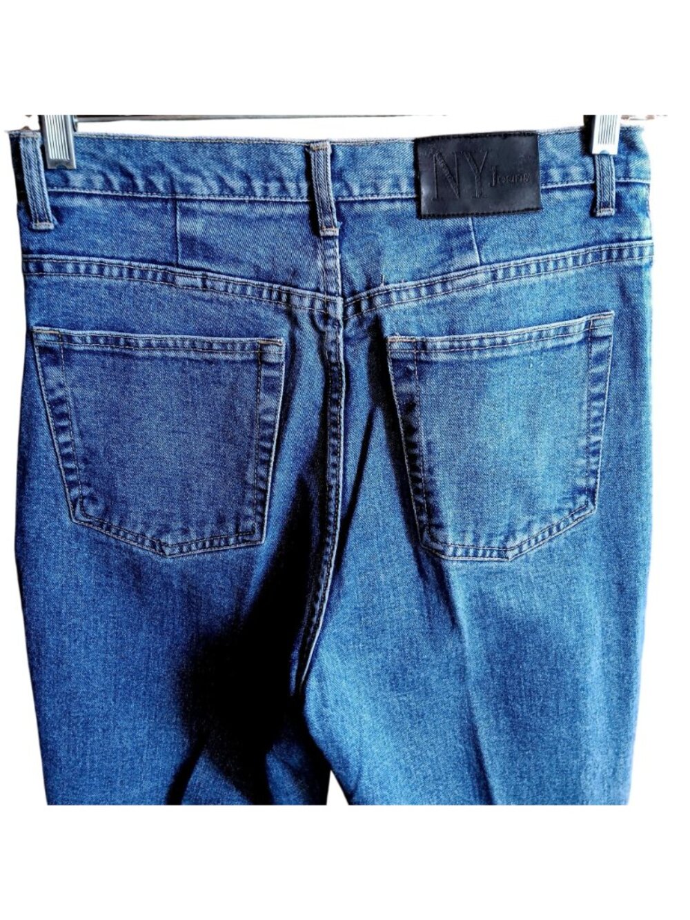 NY Jeans Womens Classic Petite Blue Denim Jeans Size 12 Petite 31x29 100% Cotton